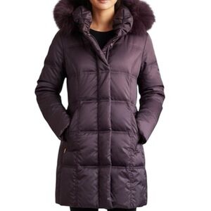 Down Filled Coat with hood  Laura like new